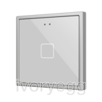 Flat RGB 70 X1. Glass Capacitive push button 70x70 - 1 button - Silver