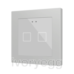Flat RGB 55 X2. Glass capacitive push button 55x55 - 2 buttons - Silver