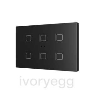 Tecla RGB XL 6. PC-ABS Capacitive push button - 6 buttons - Anthracite