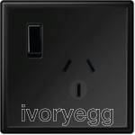 Australian Socket outlet in Graphite Black