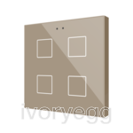 Flat RGB 4. Glass capacitive push button - 4 buttons - Champagne