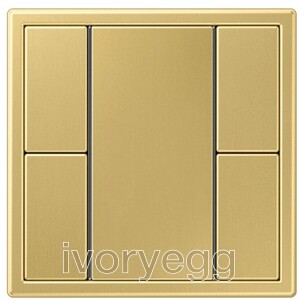 F50 KNX universal push-button module, 2-gang 4 controls, classic brass