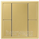F50 KNX universal push-button module, 2-gang 4 controls, classic brass