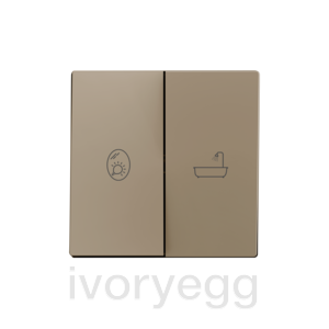 ZS55. Double switch cover 55x55 mm - Champagne - Custom. Minimun 100 units per design.