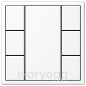 F50 KNX universal push-button module, 3-gang 6 controls, matt white