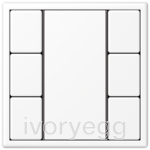 F50 KNX universal push-button module, 3-gang 6 controls, matt white