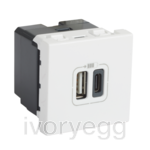 Arteor - 1 USB Type-A + 1 USB Type-C charging socket White