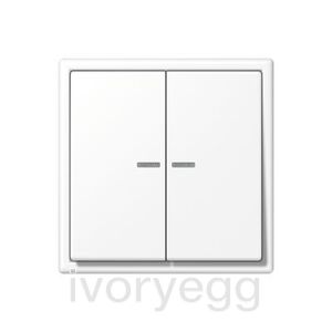 F10 LS Range, KNX Universal push button, 2-gang, with matt white covers and frame