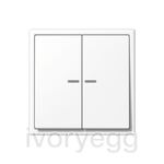 F10 LS Range, KNX Universal push button, 2-gang, with matt white covers and frame