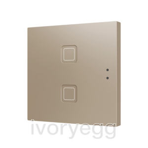 Tecla RGB 2. PC-ABS Capacitive push button - 2 buttons - Champagne