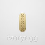 CARBON - 5 Gang Faceplate C Shape in Natural Brass 