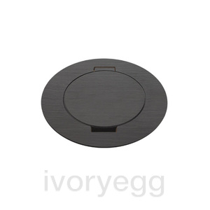 ARPI Tail IP64 Round Empty floor outlet - device not included - Stainless Steel Brushed Gunpowder Black