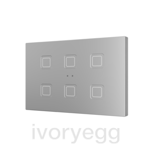 Tecla RGB XL 6. PC-ABS Capacitive push button - 6 buttons - Silver