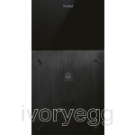 Intercom analogue, 1 button, black alu, flush or surface mounted