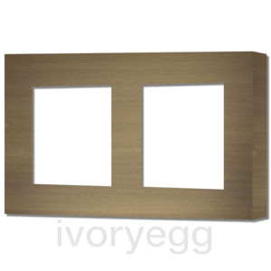 2 Gang Socket Frame - 45mm X 45mm Hole - Aged Brass