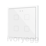 Flat RGB 70 X4. Glass Capacitive push button 70x70 - 4 buttons - White