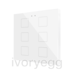 Flat RGB 6. Glass capacitive push button - 6 buttons - White