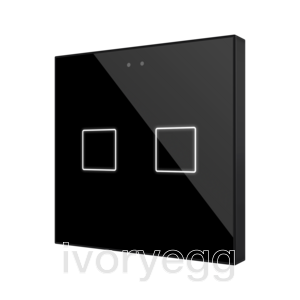 Flat RGB 2. Glass capacitive push button - 2 buttons - Anthracite