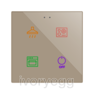 Flat RGB 4. Glass capacitive push button - 4 buttons - Custom