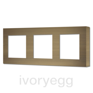 3 Gang Socket Frame - 45mm X 45mm Hole - Aged Brass