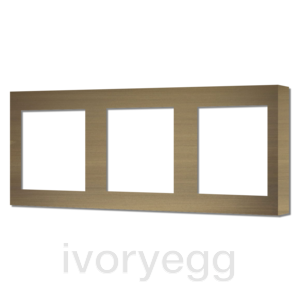3 Gang Socket Frame - 55mm X 55mm Hole - Aged Brass