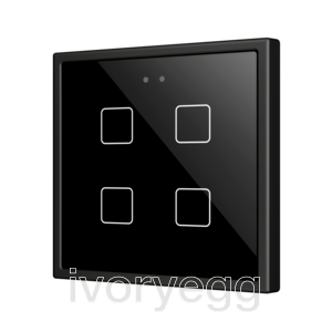 Flat RGB 70 X4. Glass Capacitive push button 70x70 - 4 buttons - Anthracite