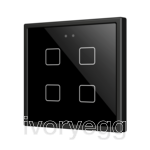 Flat RGB 70 X4. Glass Capacitive push button 70x70 - 4 buttons - Anthracite