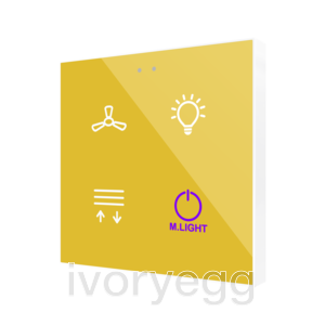 Flat RGB 4. Glass capacitive push button - 4 buttons - 360° Custom