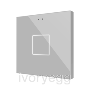 Flat RGB 1. Glass capacitive push button - 1 button - Silver