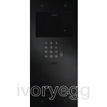 Doorphone Entry: SIP intercom Large, 1 button with keypad no camera, black aluminum