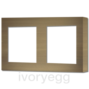 2 Gang Socket Frame - 55mm X 55mm Hole - Aged Brass