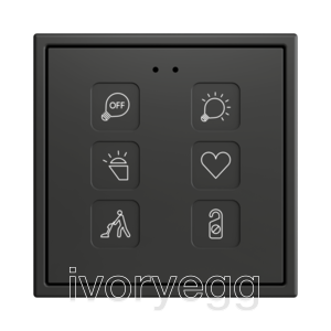Tecla 70 X6. PC-ABS Capacitive push button 70x70 - 6 buttons - Custom