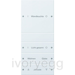 Rocker set 4-gang (1+3) inscribable System 55 pure white(lacquered)