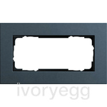 Esprit Frame 2-gang without crossbar Linoleum-plywood Anthracite