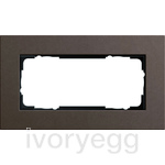 Esprit Frame 2-gang without crossbar Linoleum-plywood dark brown