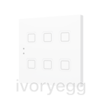 Tecla RGB 6. PC-ABS Capacitive push button - 6 buttons - White