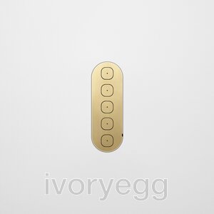 13 FLUSH - 5-Gang Casambi Enabled Switch with Metal Faceplate - Natural Brass