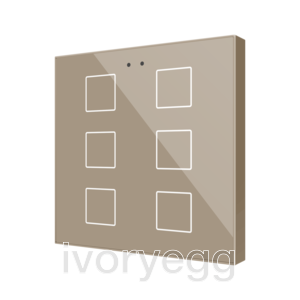 Flat RGB 6. Glass capacitive push button - 6 buttons - Champagne
