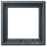 Le Corbusier LS range 1-gang frame, gris fonce 59 (dark grey)