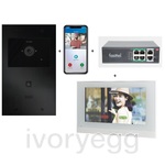 Doorphone entry video kit medium 1 button, with camera, 7″ Monitor – switch – 4 x app.
