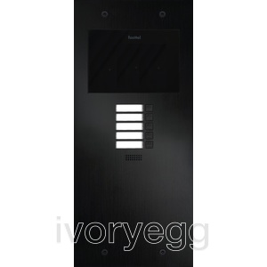 Doorphone Entry SIP Intercom Large, 5 Buttons without Camera, Black Aluminum