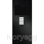 Doorphone Entry SIP Intercom Large, 5 Buttons without Camera, Black Aluminum