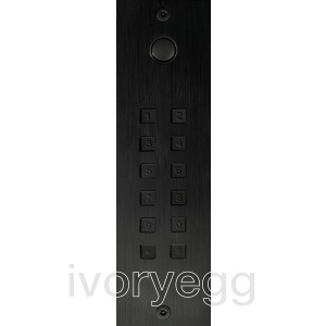 Access keypad Black aluminum + bell button stand alone 2 relays + Wiegand flush-mounted 55x191x25mm