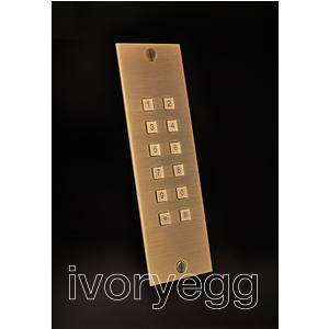 Access keypad, Bronze rustic, stand alone 2 relays +Wiegand recessed 55x211mm with integrated badge reader