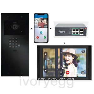 Doorphone entry video kit large, 1 button, with camera, with keypad, 10″ Monitor – switch – 4 x app