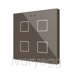 Flat RGB 4. Glass capacitive push button - 4 buttons - Mocha