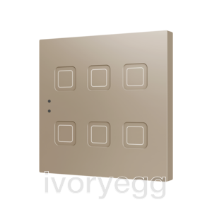 Tecla RGB 6. PC-ABS Capacitive push button - 6 buttons - Champagne