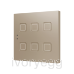 Tecla RGB 6. PC-ABS Capacitive push button - 6 buttons - Champagne