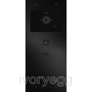Doorphone Entry SIP Intercom Large, 1 Button with Camera, Black Aluminum