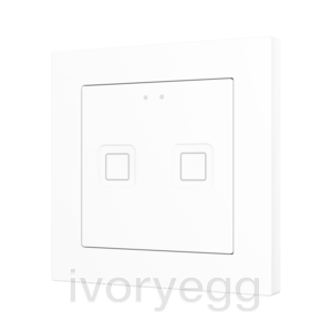 Tecla RGB 55 X2. PC-ABS Capacitive push button 55x55 - 2 buttons - White